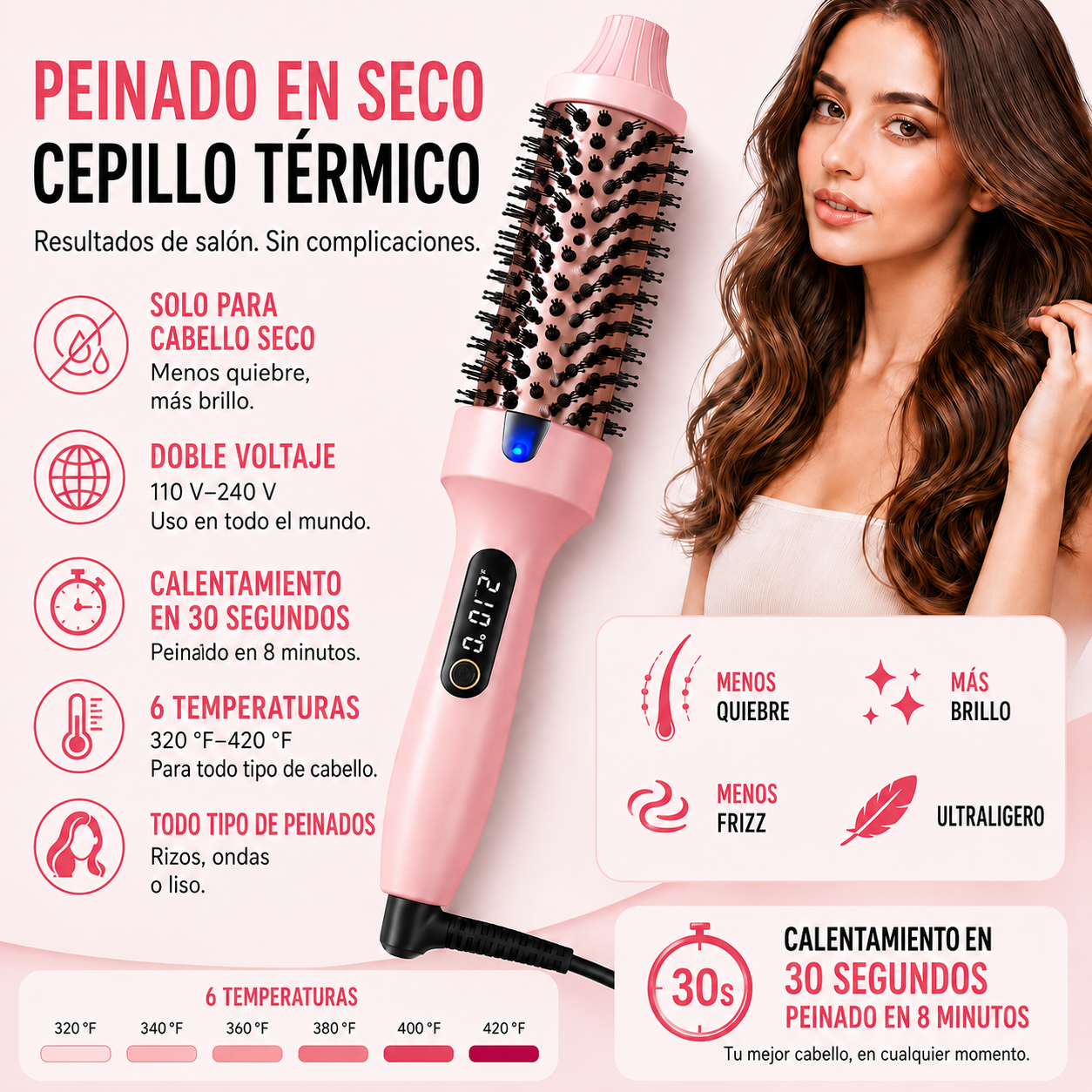 Cepillo iónico 3 en 1